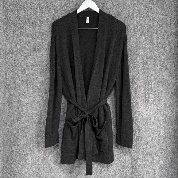 Gap Wool Blend longline cardigan / sweater robe Dark Charcoal Heather Grey M/L - Picture 1 of 10
